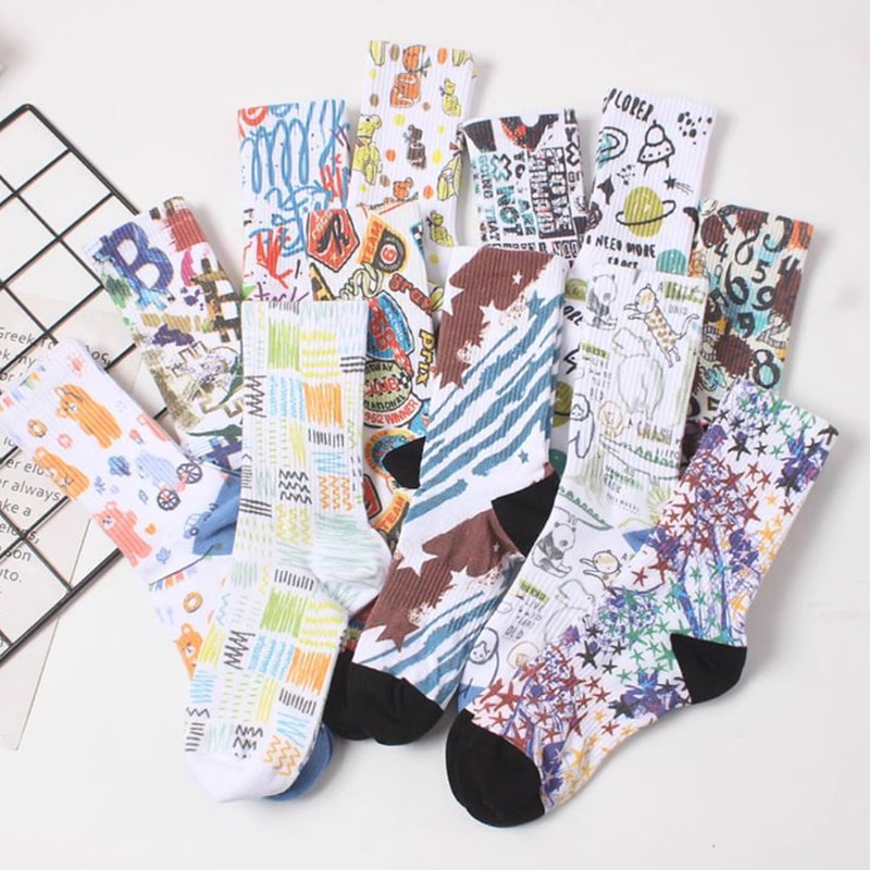 เทคโนโลยีการพิมพ์ 3 มิติสำหรับถุงเท้าฤดูใบไม้ผลิและฤดูร้อนถุงเท้ายาวของผู้ชายกลางโซลสตรี, กีฬาถนนในยุโรปและอเมริกา, ถุงเท้าผ้าฝ้ายคู่รัก, ถุงเท้าอินเทรนด์กราฟฟิตี เทคโนโลยีการพิมพ์ 3 มิติสำหรับถุงเท้าฤดูใบไม้ผลิและฤดูร้อนถุงเท้ายาวของผู้ชายกลางโซลสตรี, กีฬาถนนในยุโรปและอเมริกา, ถุงเท้าผ้าฝ้ายคู่รัก, ถุงเท้าอินเทรนด์กราฟฟิตี